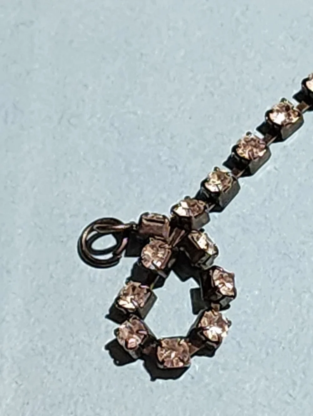 Vintage Rhinestone Tennis Bracelet Champagne Crystal Silver Tone Classic Glam